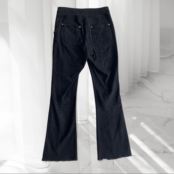 ALICE MCCALL denim frayed ankle flares with button fly, size 10 - Picture 10 of 15